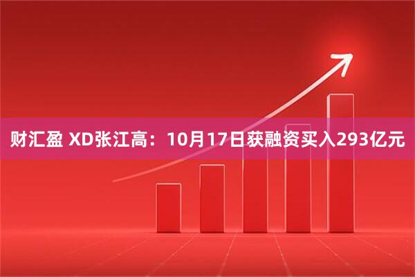 财汇盈 XD张江高：10月17日获融资买入293亿元