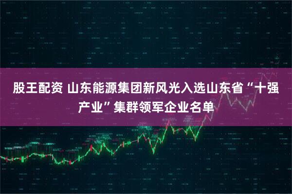 股王配资 山东能源集团新风光入选山东省“十强产业”集群领军企业名单