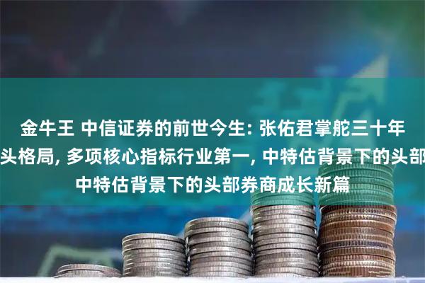 金牛王 中信证券的前世今生: 张佑君掌舵三十年打造全业务龙头格局, 多项核心指标行业第一, 中特估背景下的头部券商成长新篇